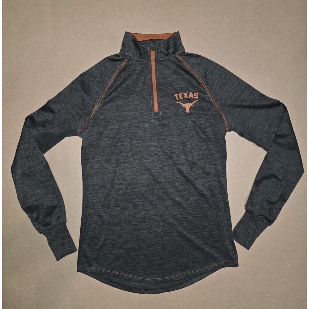 Colosseum UT Austin Texas 1/4 Zip Pullover Small Gray Tailgate Longhorns Women's